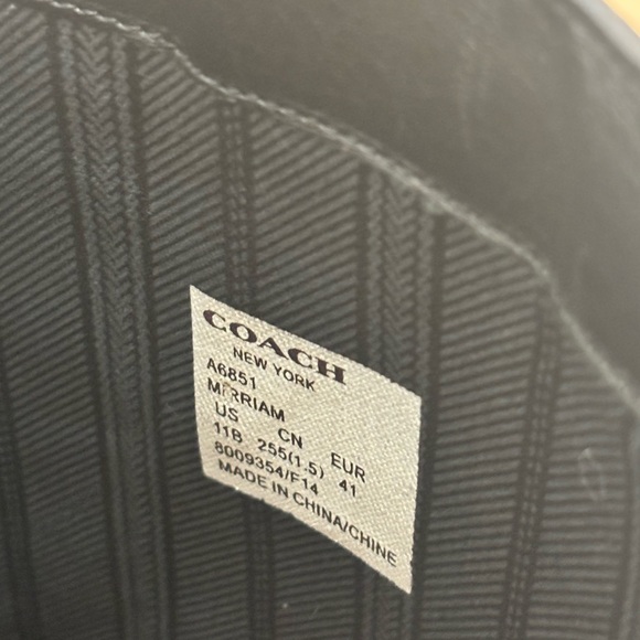 Coach Merriam Tall Black Leather Riding Boots Size 11B Knee High Zip Logo - Picture 4 of 13